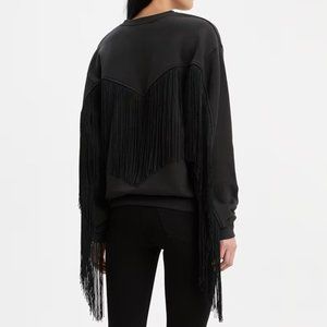 Levi’s Ashley Fringe Black Sweatshirt - Size Medium M